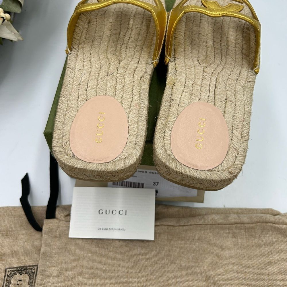Women’s Gucci interlocking G Leather espadrilles size 37 made in Spain - Picture 6 of 10